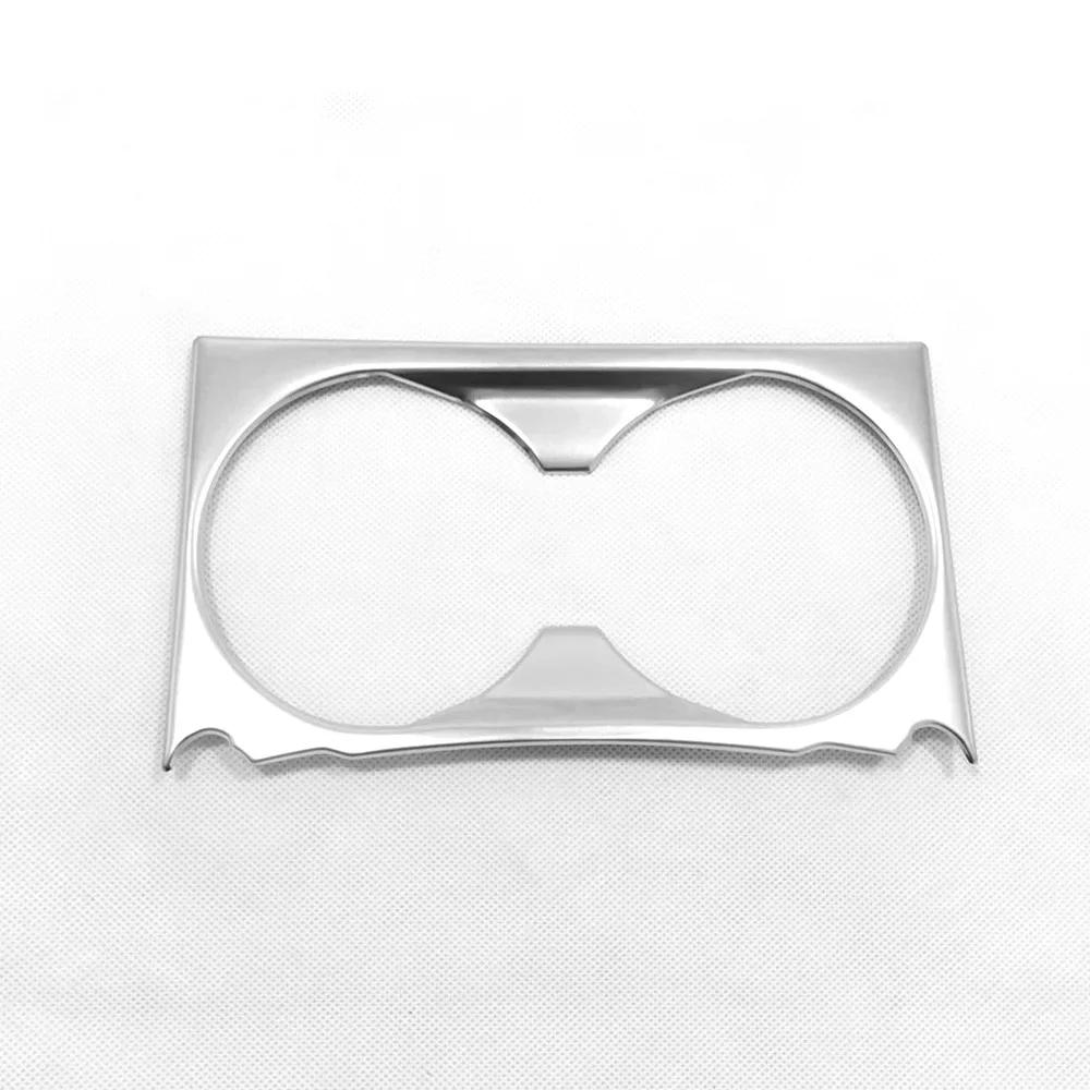 Accessories For Mazda CX-5 CX5 KF 2017-2025 Interior Center Console Cup Holder Bezel Panel Trim Sticker Silver Chrome