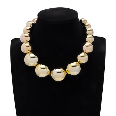 Personalized Fashion Cyberstyle Round Bead Necklace Collarbone Chain, Hot-selling Geometric Bead Necklace Women's Beads