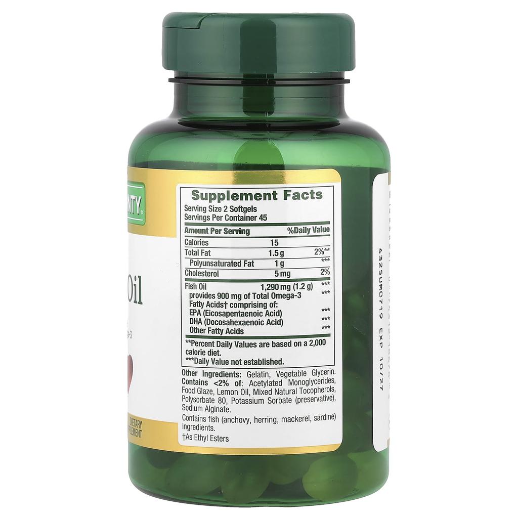 Nature'S Bounty, Mini Fish Oil, Unflavored, 90 Mini Coated Softgels (645Mg/Softgel)