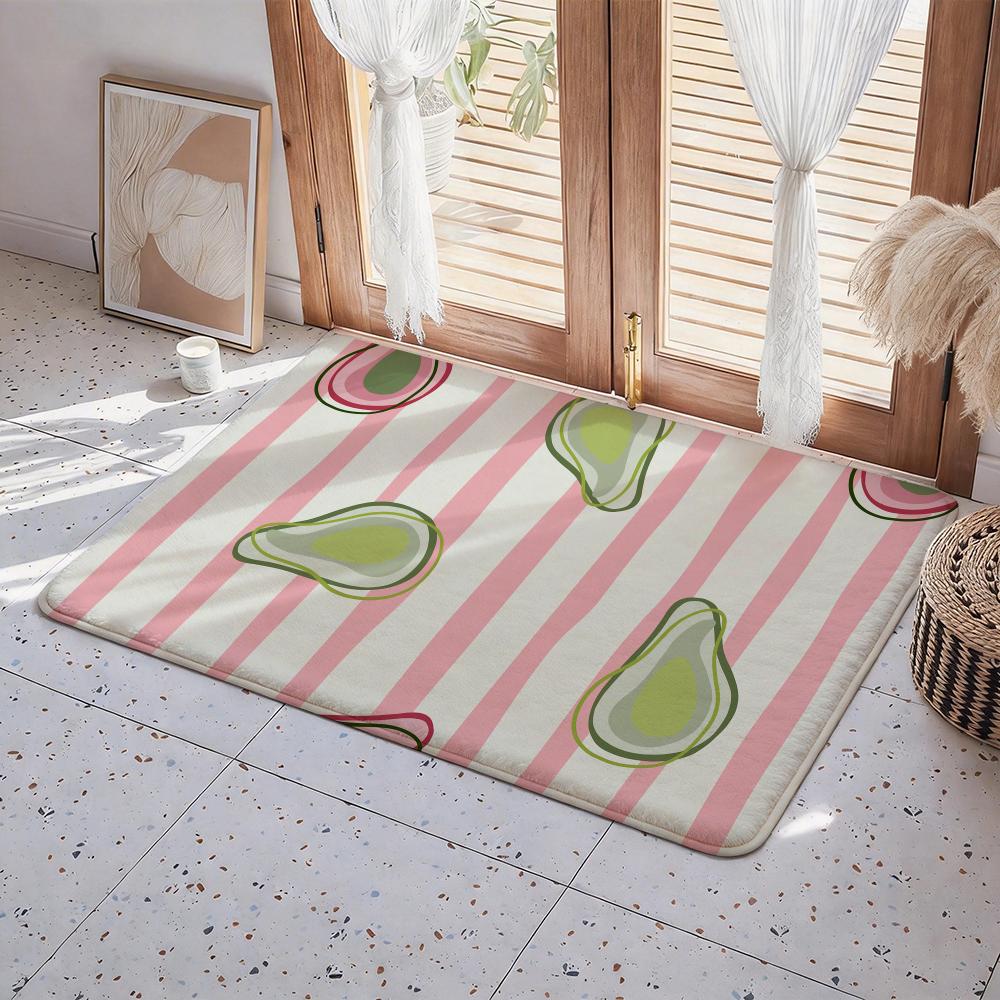 

Food A Avocado Floor Mat Eco Flannel Doormat Non Slip Odorless Indoor Floor Rug Soft Short Plush Home Mat 50x80cm