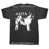 Funny American Akita Dog Graphic T Shirts Men Women Pure Cotton Humor Streetwear Tee Shirt Short Sleeve Unisex Loose Clothing