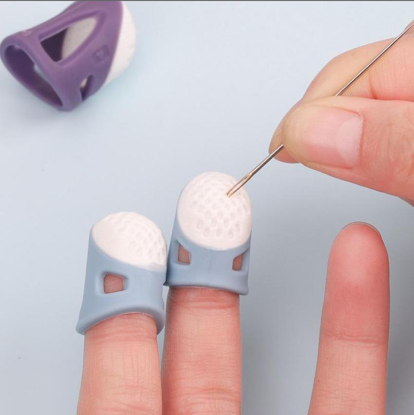 Hand Cross-stitch Anti-stick Finger Cover Silicone Sewing Thimble Anti-slip Finger Protection