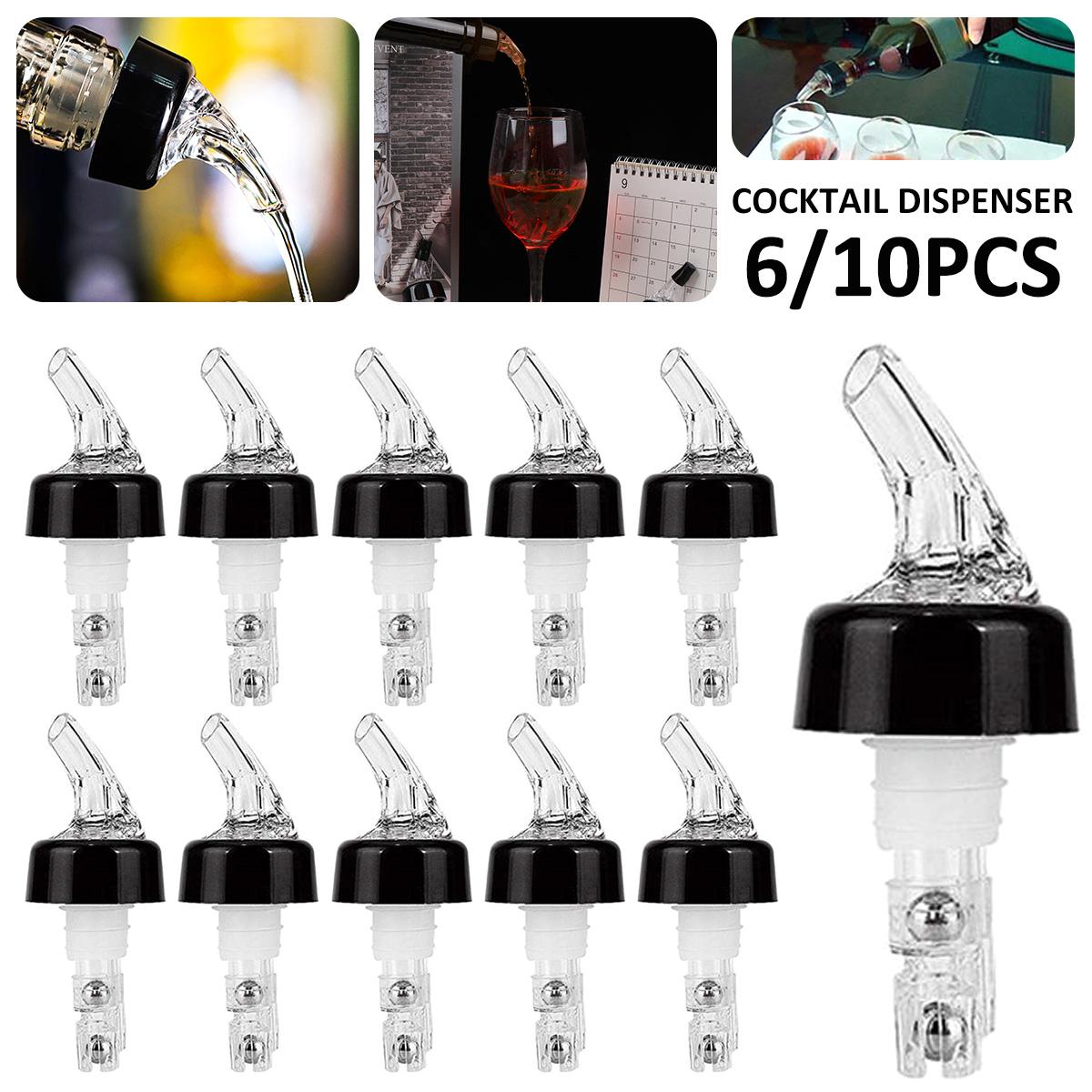 6/10Pcs Automatic Measured Bottle Pourer 30ML Plastic Wine Pourer Clear Whisky Liquid Liquor Wine Cocktail Dispenser Bar Tool