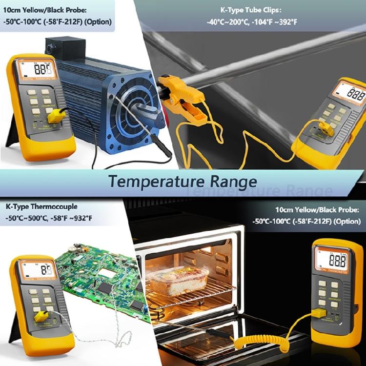 Industrial Digital Thermometers With 2 Probes For Accurate Temperatures Readings Up To 1370C