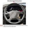 Black Faux Leather Hand-stitched No-slip Soft Car Steering Wheel Cover Braids For Nissan Stagea 1996-1999 Patrol Y61 1997-2004