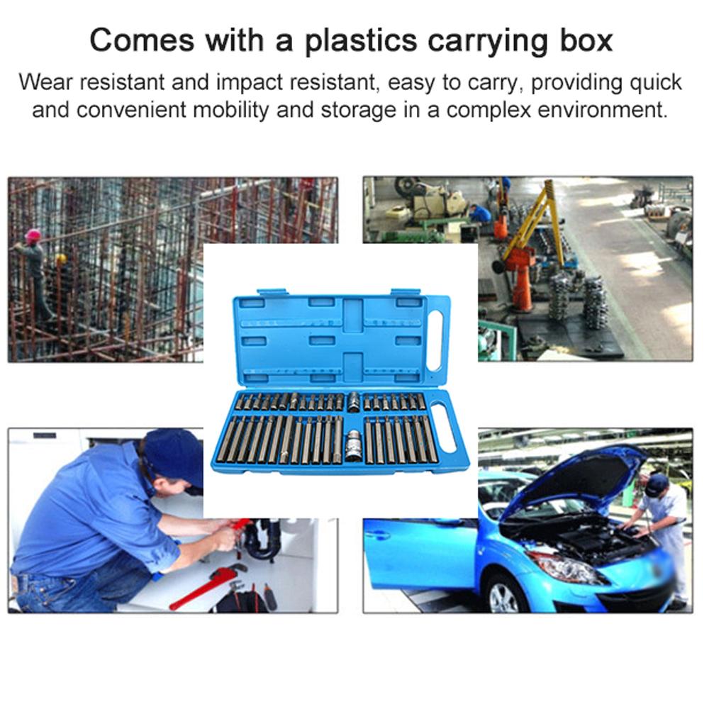 40PCS Chrom-Vanadium-Stahl Fahrrad-Innensechskant-Bit Zwölf-Punkt-Bits Sockel-Kombinationsset Fahrrad