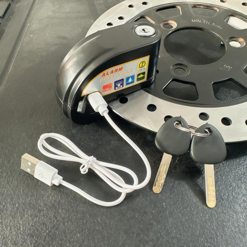 Cerradura de Disco de Freno Antirrobo Recargable para Bicicletas y Patinetes Eléctricos - Modelo Nuevo