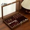 Jewelry Box with Partitions Ring Storage Box, Durable Wood Compartmentalized Design, Soft Neat And Orderly Velvet Interior Multi-grid Organizer,