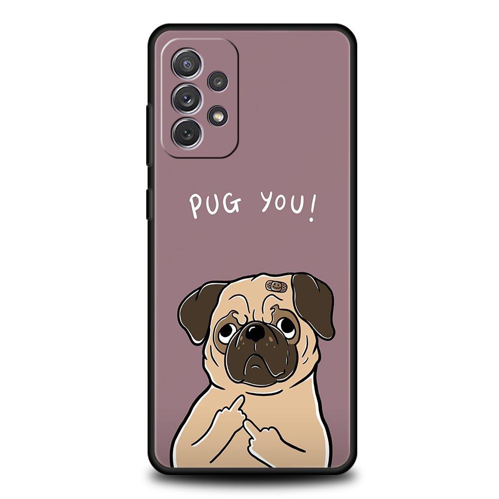 Animal Black Pug Close Up Phone Case For Samsung Galaxy A17 A07 A55 A35 A25 A15 A05 A33 A31 A21s A13 A41 A73 A53 A51 A71 Cover