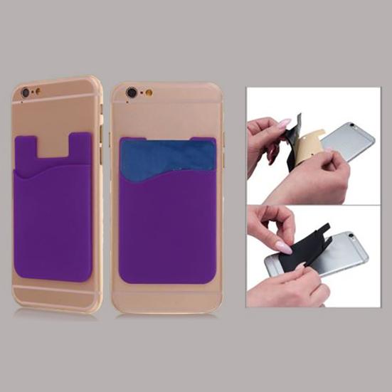 2Pcs Card Holder Silicone Phone Wallet Single-layer Multi-function for Bank Card