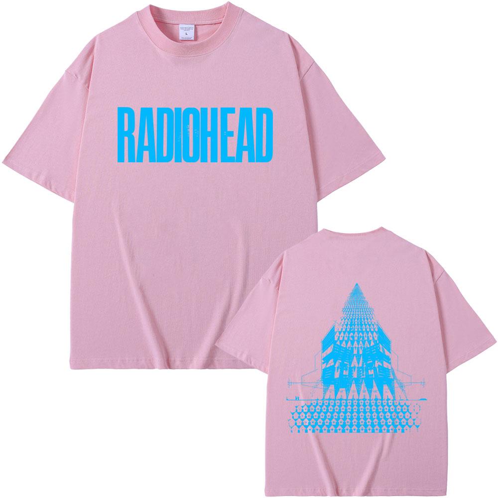 Radiohead Return To The Road European Tour T Shirts Men Women Hip Hop Rock Tshirt Mens Fashion Oversized Tshirts Streetwear