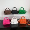 New Style Women's Small Square Bag Embossed Solid Color Shoulder Bag
