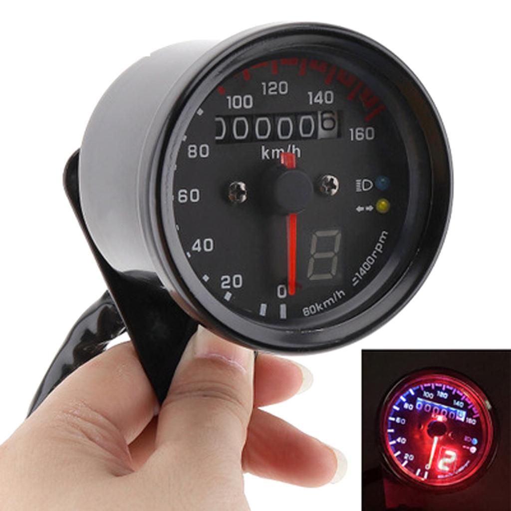 Motorsykkel kilometerteller Turteller for Iron Horse Earth Vintage Digital Speedometer LED Bakgrunnsbelyst motorsykkeltilbehør