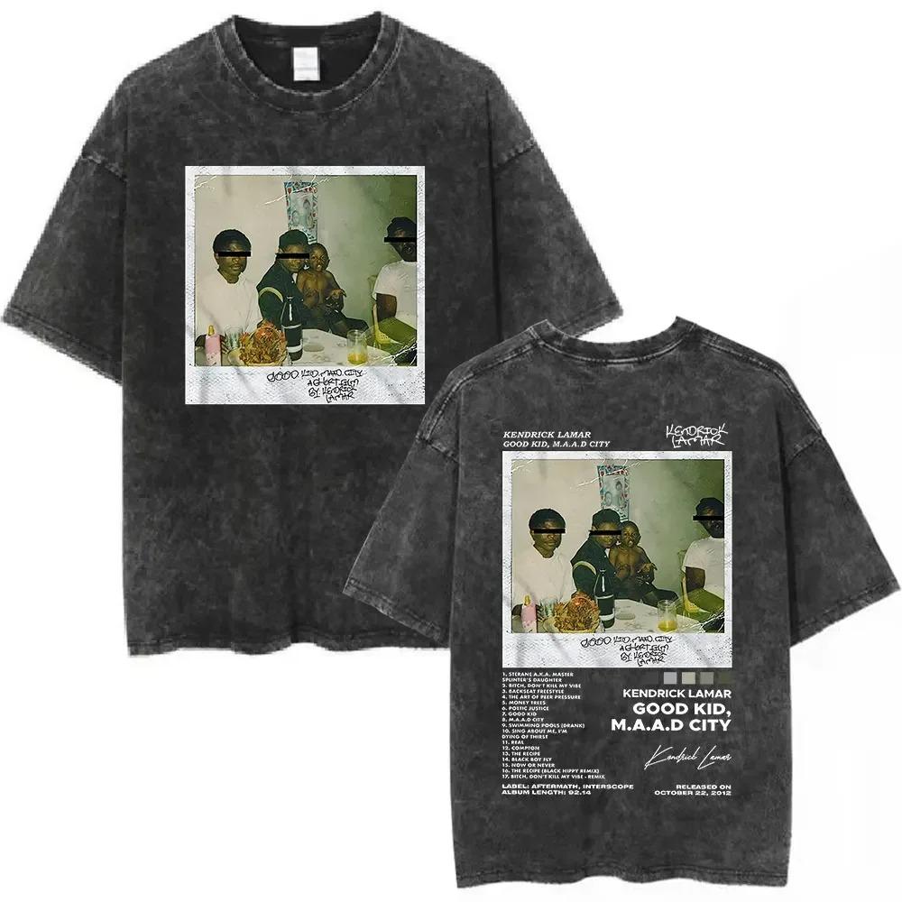 Washed Vintage Rapper Kendrick Lamar & SZA Grand National Tour 2026 T-shirts They Not Like Us Graphic T Shirt Men Hip Hop Tshirt