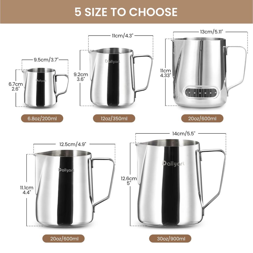 Milk Pitcher, Daily Art 330ml12fl.oz. Stainless Steel Milk Cup Milk Frother Pitcher Milk Jug