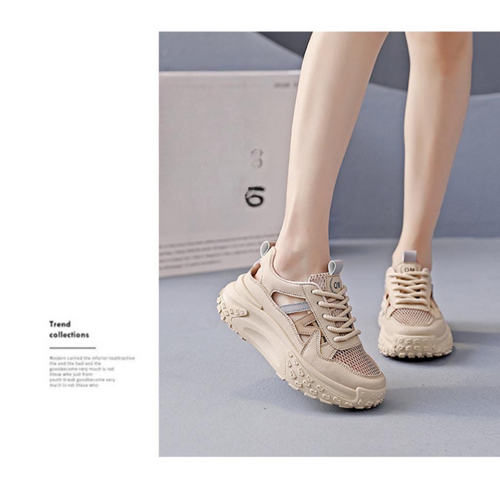 Women's Shoes with A Poop Like Feel, Mesh Shoes with Breathable Mesh Surface, Thin Sports Shoes, Summer Hollowed Out White Board Shoes