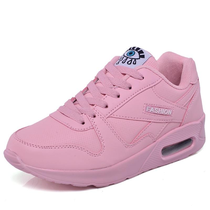 Women Air Cushion Sneakers Lace Up Lightweight Running Shoes Comfortable Casual Walking Trainers