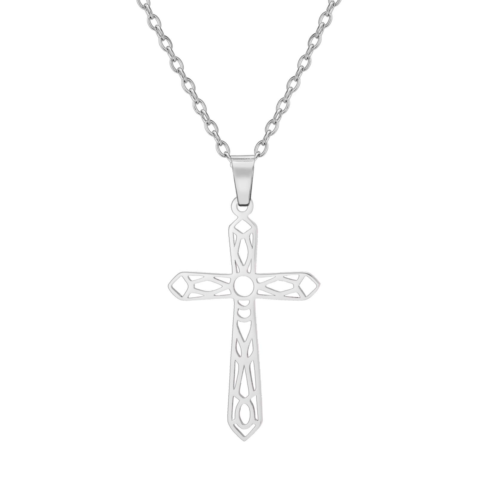 

[Vintage Sun Cross Pendant Necklace Minimalist Fashion Unisex Jewelry]