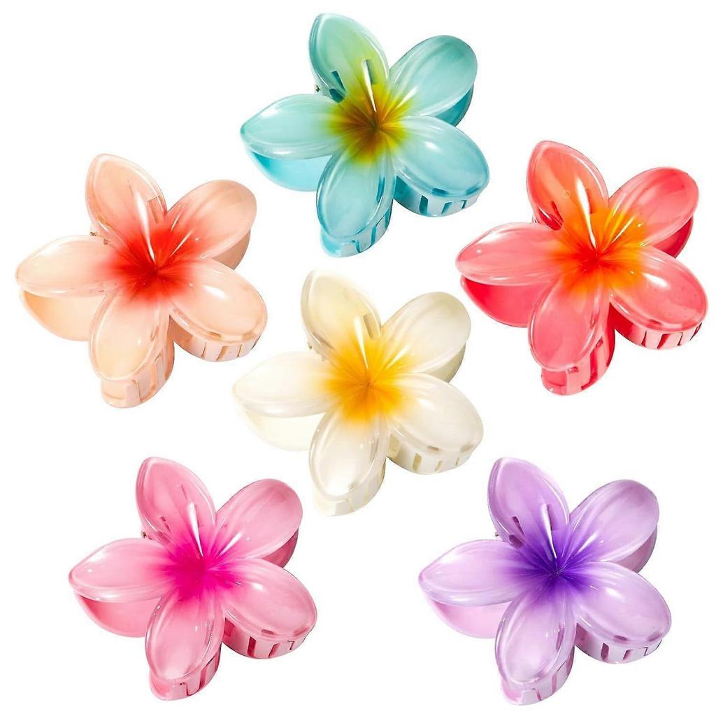 6er-Pack Blumen-Haarklammern für Damen, Hawaiianische Hibiskus-Haarklammern, Süße Haare