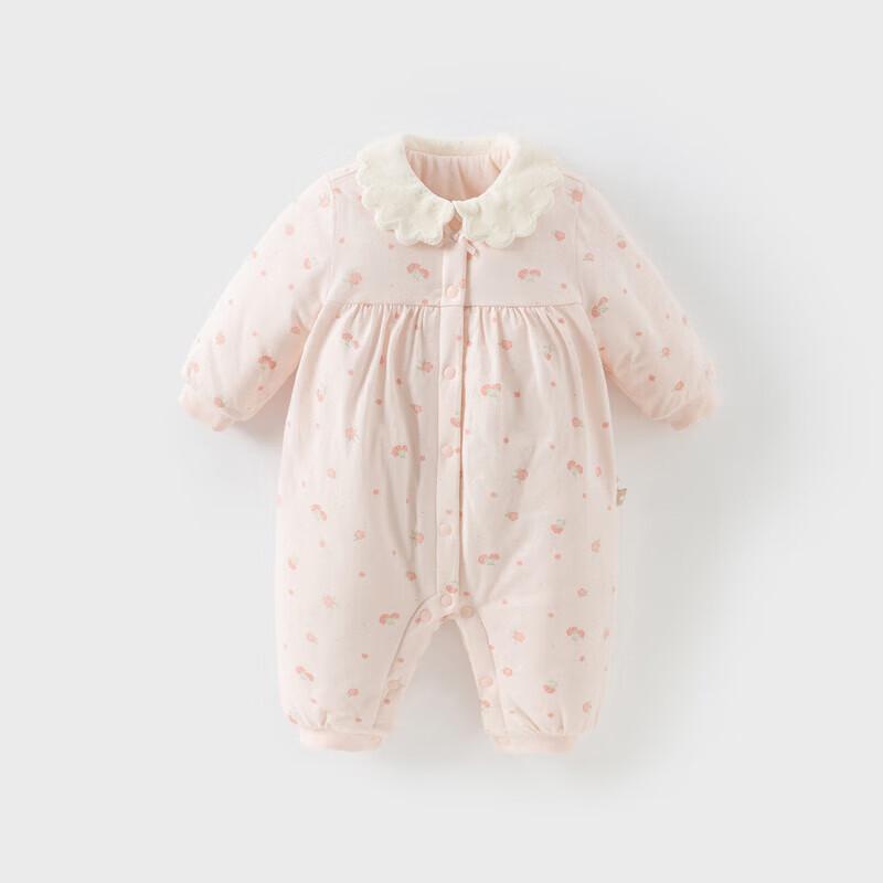 DavidBella Girl's Padded Floral Winter Romper
