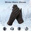 1 Pair Winter Padded Warm Gloves Solid Color Touch Screen Design Windproof Wear Resistant Riding Ski Gloves for Women