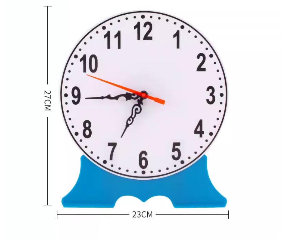 Primary School Teaching Aid Clock Model with Three-Hand 12-Hour/24-Hour Display Large Size for Time Recognition Learning