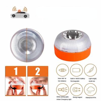 Emergency Light V16 Car Emergency Beacon Light Rechargeable Magnetic Induction Strobe Light