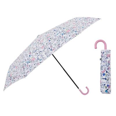 ogawa Folding Umbrella, Manual Open, 55cm, 6 Ribs, Peanuts Vintage Snoopy Design, Water-Repellent, 90600