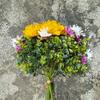Artificial Sunflower Bouquet for Wedding Bridal Holding Flowers Fake Silk Sunflower with White Small Daisy Flower for Bride Bridesmaid Wedding Party