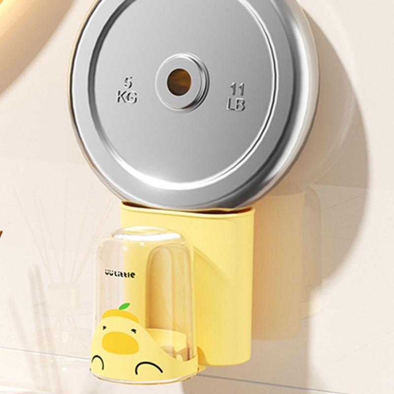 Kids Toothbrush Holders with Cups Wall Mounted & Saves Space Toothbrush Organizes Upgrades for Family Bathrooms