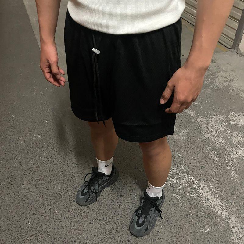 

Gtal American Double Mesh Shorts Training Sports Quick-Dry Casual Summer Easiest for Match Pure Color Breathable Casual Pants Black S