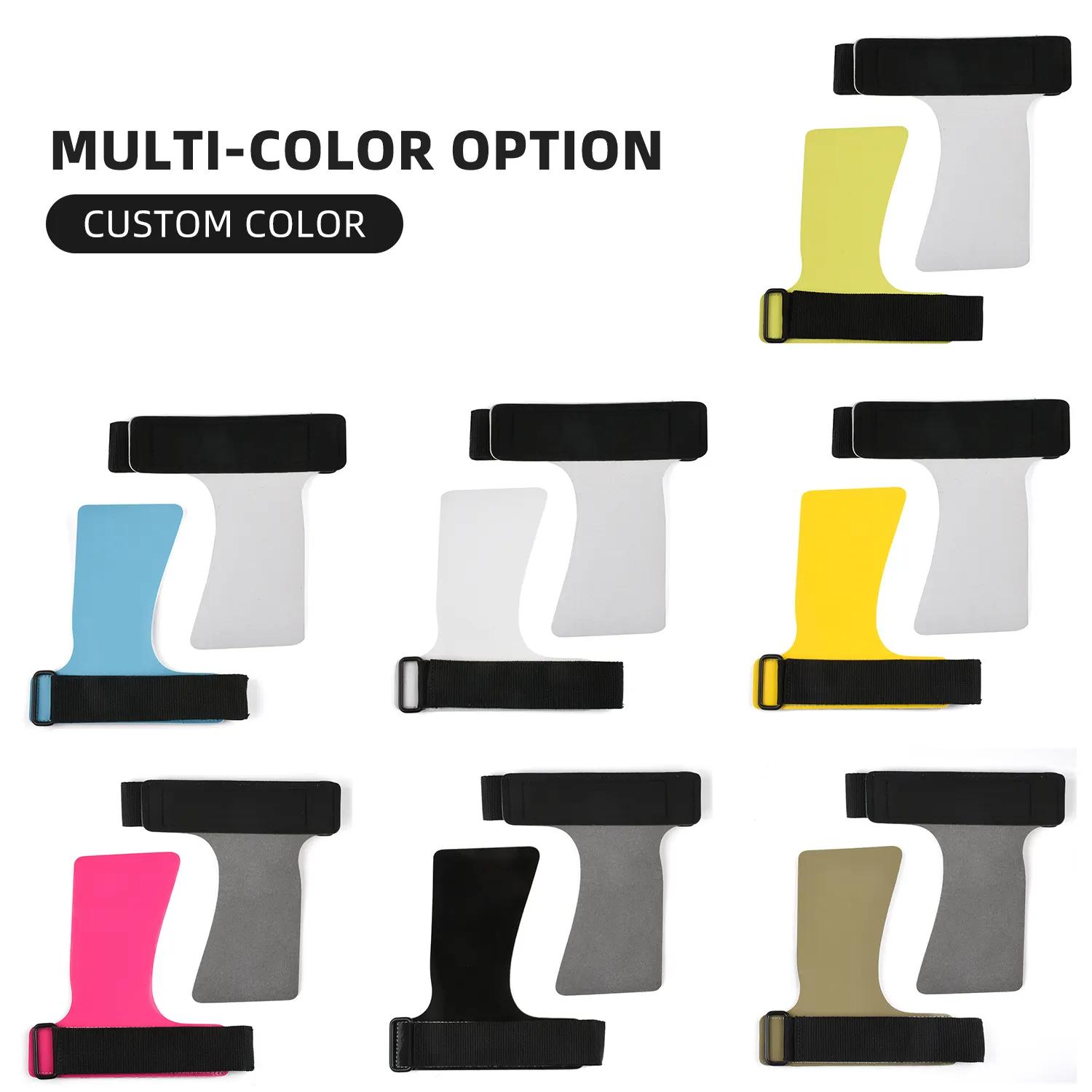 Unisex Wear-proof Non-Slip Silicone Microfiber Grips with Neoprene Wristbands for Gym Use Fitness Weightlifting Training Three-Hole Grips&S жёлтый