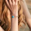 Creative Splicing Design Neutral Style Retro 18k Gold Plated Turquoise Bracelet For Women