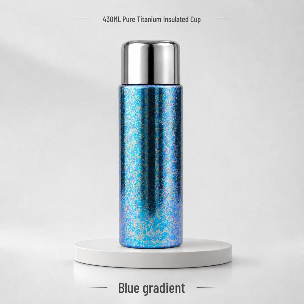 Large Capacity Pure Titanium Insulated Tea Cup with Steeping Separator - Elegant Design and Gift Box Included