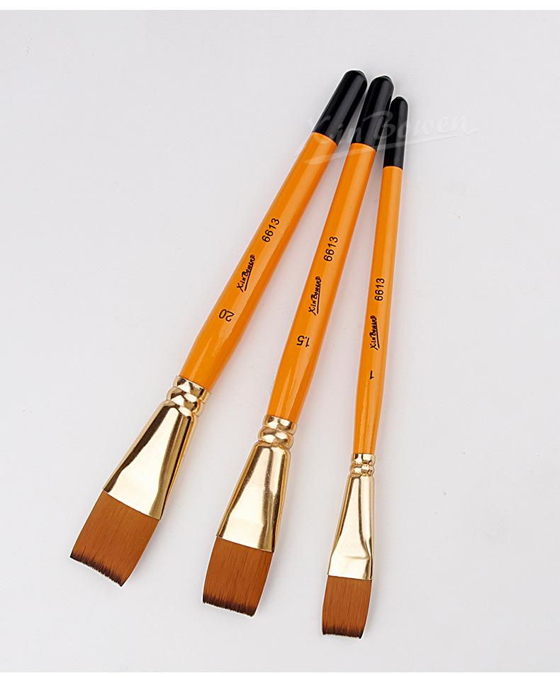3-Piece Short Handle Nylon Art Brush Set for Watercolor and Acrylic Painting