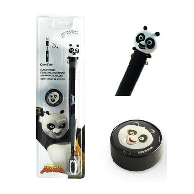 Kung Fu Panda Figürlü Çocuklar İçin Yumuşak Kıllı Diş Fırçası+Mıknatıslı Tutucu Seti