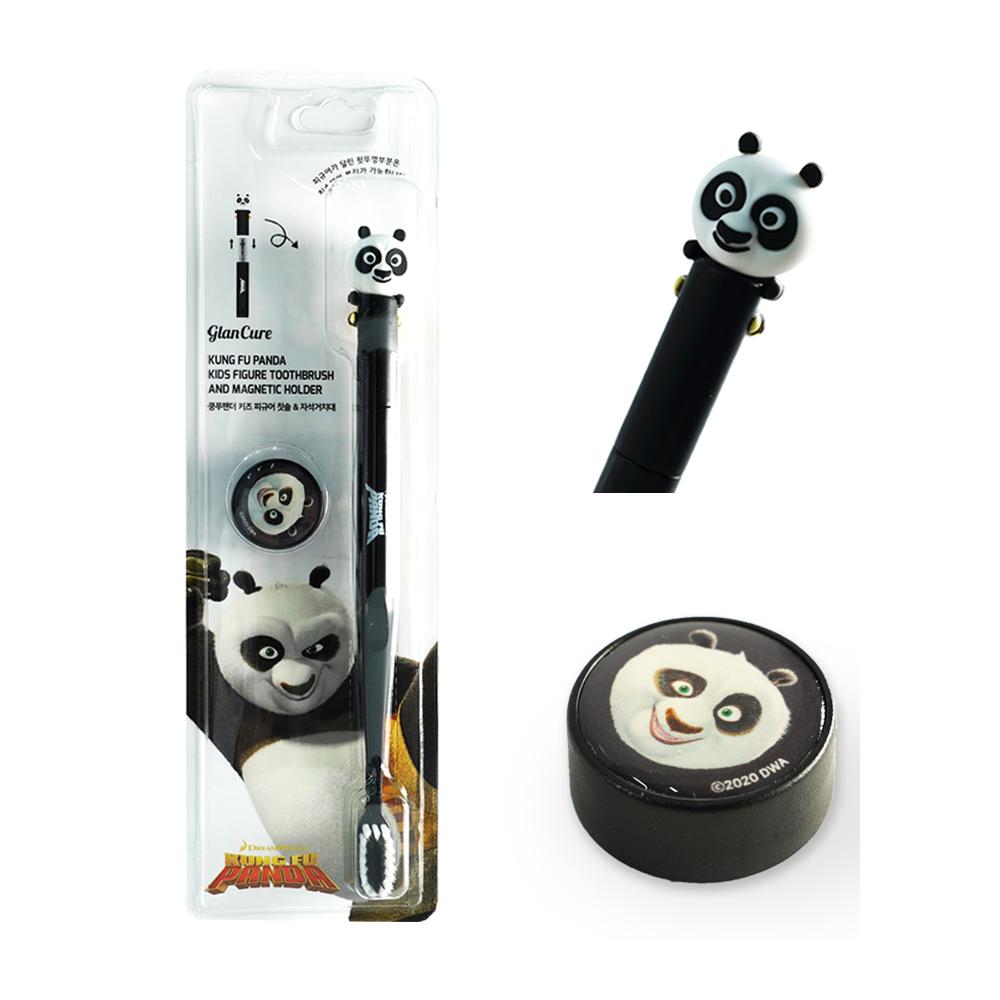 Kung Fu Panda Figure Kids Children's Soft Bristles Toothbrush+Magnet Holder Set