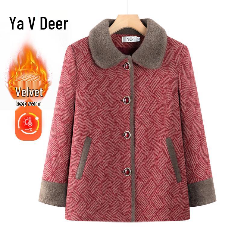 

Yalu Women s Winter Faux Mink Velvet Warm Coat XL
