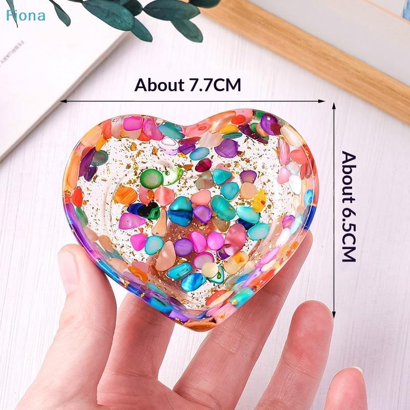 Resin Heart Trinket Dish - Handmade Epoxy Jewelry Tray, Decorative Storage Bowl for Rings/Earrings