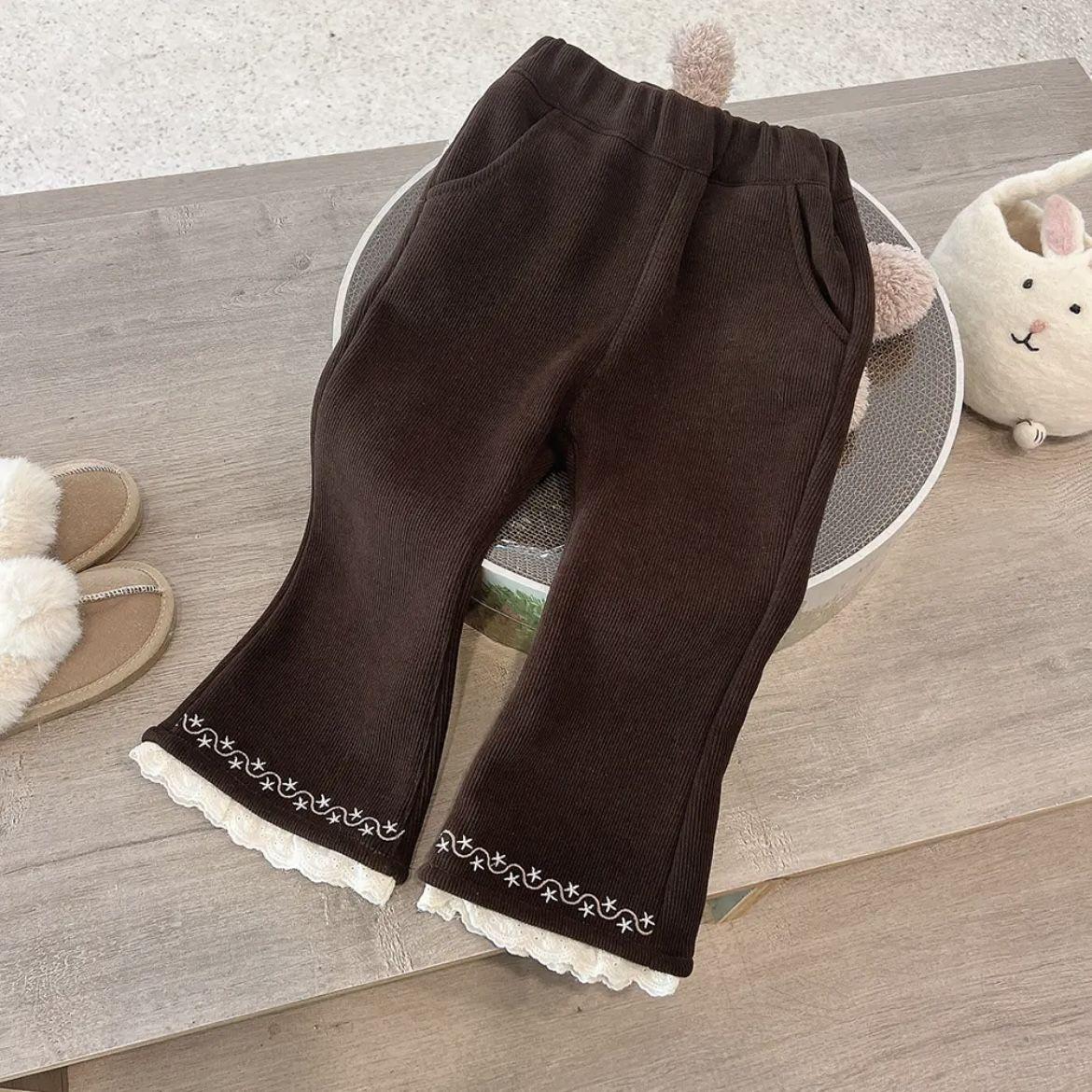 

Зимний модный комплект для девочек 2025: Хлопковое пальто и брюки на флисовой подкладке для ребенка от маленького до среднего возраста 100