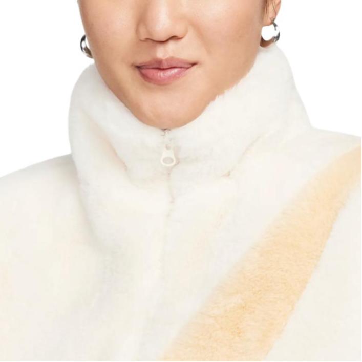 Nike Stand Collar Logo Long Sleeve Jacket Women jackets Beige DO3792-110