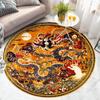 Retro Style Round Dragon Pattern Carpet Living Room Cradle Non-slip Floor Mat Home Rugs For Bedroom Decoration