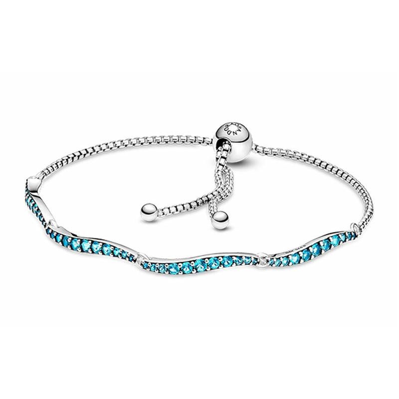 Pandora Ocean Series Blue Wave Slide Bracelet 925 Silver Bracelet Women s 599436C01 синий