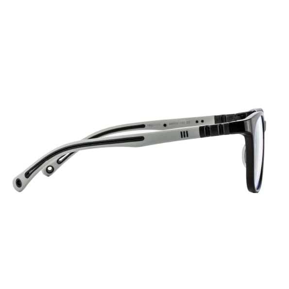 LILPLANET Kids Computer Glasses: Matte Grey Transparent Full Rim Round Kids Hooper Digi Hooper-C3 | Rectangle Frames – TRD-105 (Grey)