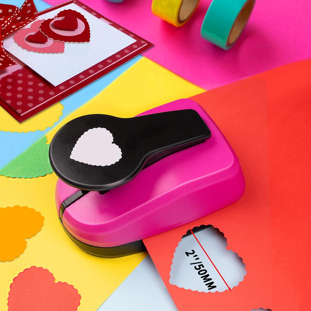 Paper cutter for crafts Hole Punch Puncher Punches Tool 50mm 2 inch Scalloped Heart Paper Shape Hole for card making  scrapbook