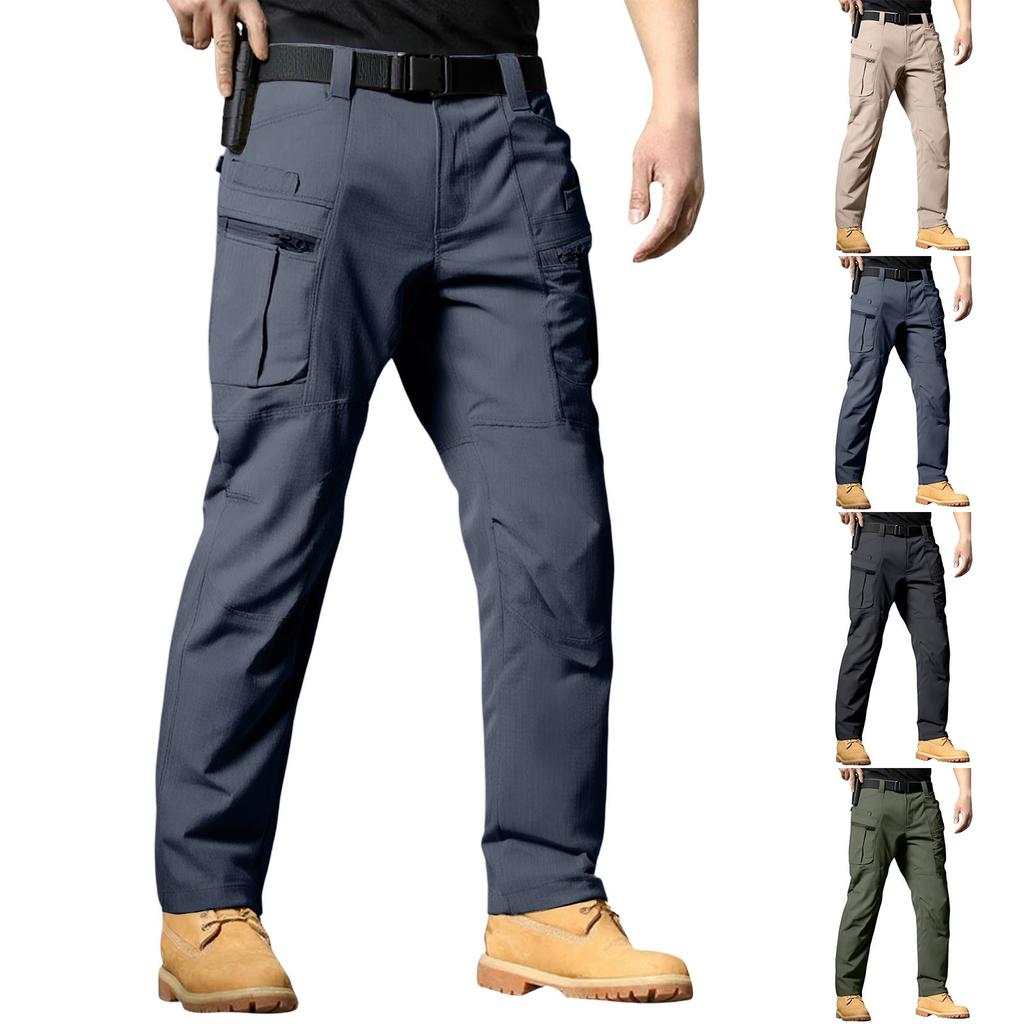Men's  Work Pants Outdoor Work Fishing Camping Waterproof Wear-resistant Multi-Pocket Work Pants (Belt Not Included)