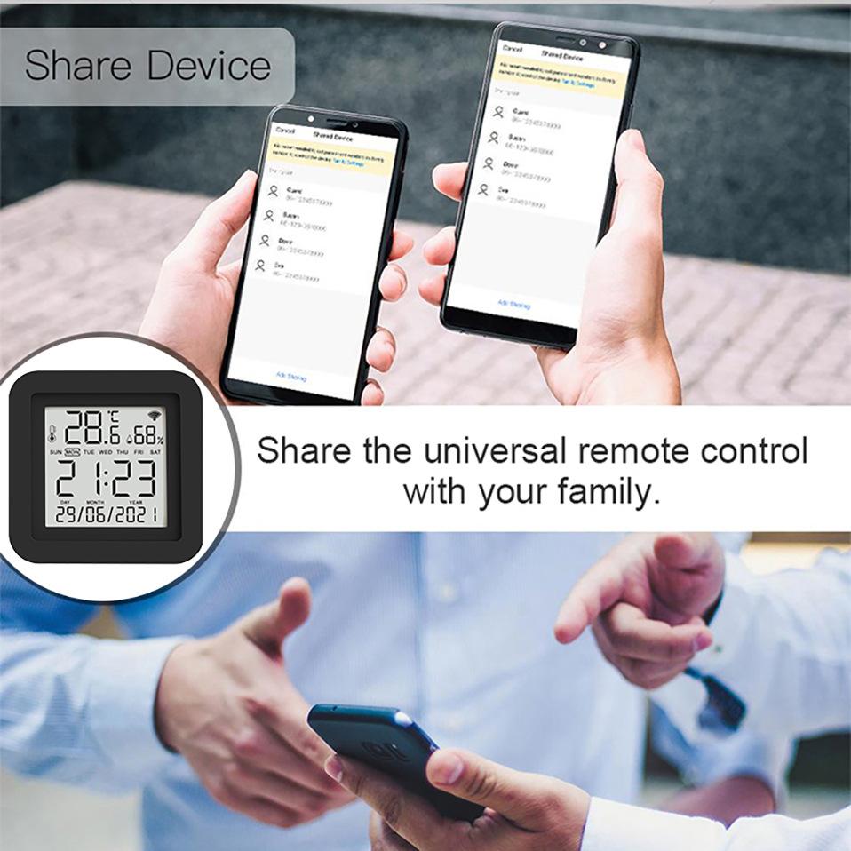 Wifi Electronic Temperature and Humidity Meter Intelligent Digital Display IR Infrared Remote Control Two-in-one Wireless Thermo