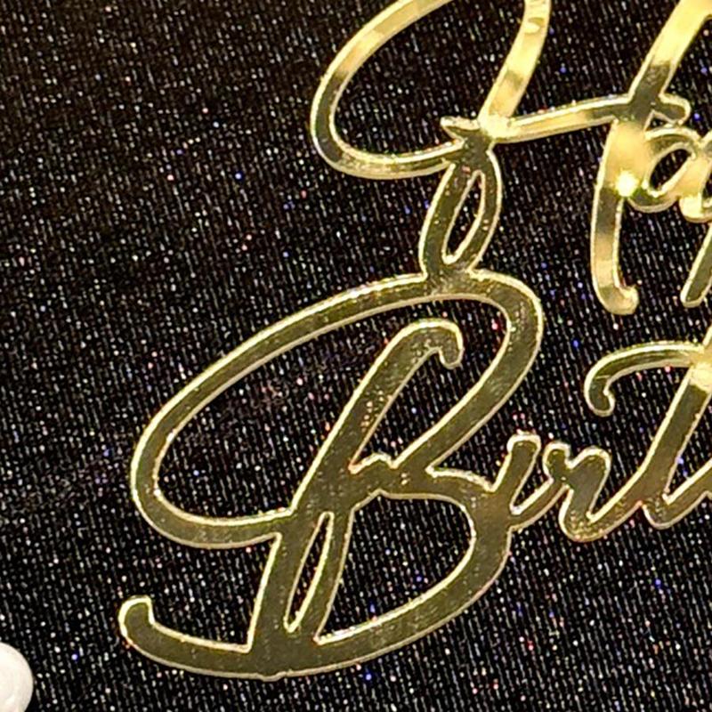 1 Stück Goldene Englische Buchstaben Acryl Kuchen Dekoration Geburtstagsfeier Dessert Zubehör