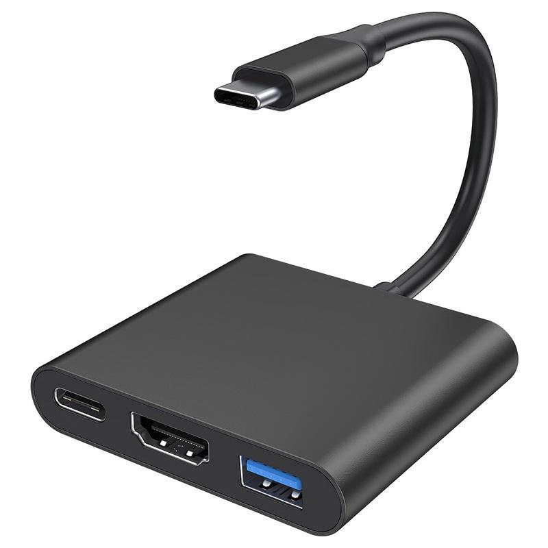 USB-C to HDMI 3-in-1 Dock for Screen Mirroring: Compatible with Apple, Huawei, Laptops