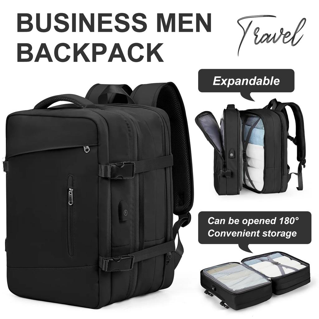 Men's Travel Backpack, Expandable Waterproof Business Backpack, Women School Backpack Students Large School Bag Luggage